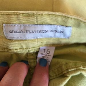 Chico’s lime green denim pants size 1.5
